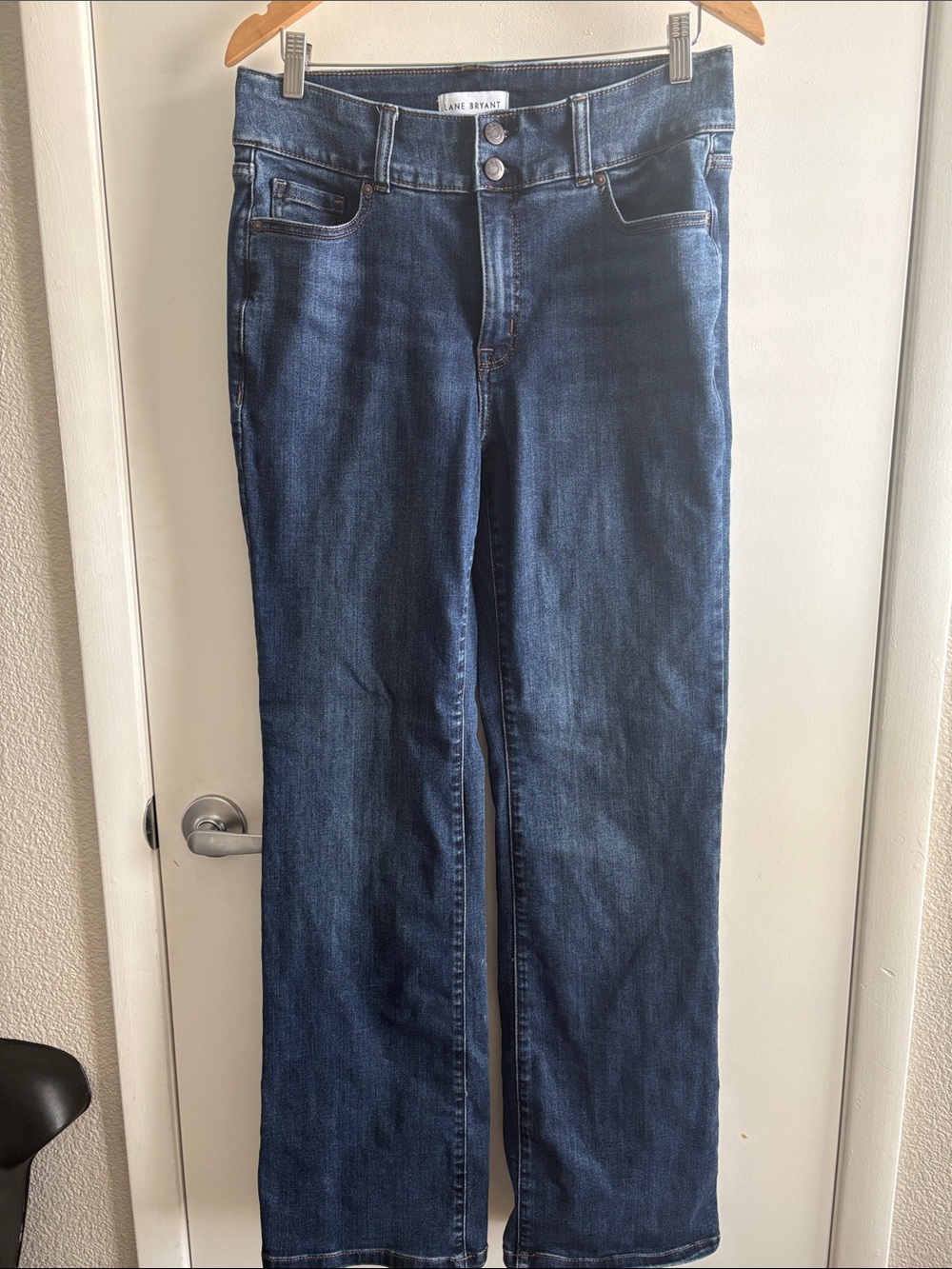 Lane Bryant Dark Blue Flex Magic Waistband High Rise Boot Leg Jeans SZ 12L